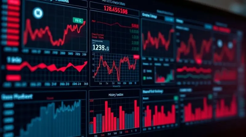 A photorealistic, professional photography, 8K, cinematic lighting, sharp focus, depth of field, shot on a high-end DSLR, showing a complex digital financial dashboard with various charts and graphs, highlighting red areas indicating high risk in specific asset classes, with data points clearly visible but stylized for visual impact.