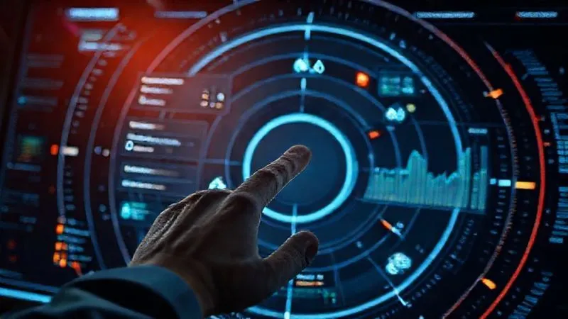 A photorealistic image of a sleek, futuristic radar screen displaying multiple project metrics and incoming 'change' alerts, with a hand hovering over a touch interface, signifying early detection and proactive monitoring, cinematic lighting, sharp focus, depth of field, 8K hyper-detailed, professional photography, shot on a high-end DSLR. A photorealistic image of a sleek, futuristic radar screen displaying multiple project metrics and incoming 'change' alerts, with a hand hovering over a touch interface, signifying early detection and proactive monitoring, cinematic lighting, sharp focus, depth of field, 8K hyper-detailed, professional photography, shot on a high-end DSLR.