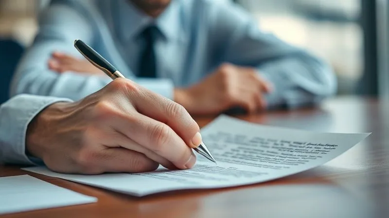 A close-up, photorealistic image of a hand writing a sincere apology letter, pen poised over paper, with a slightly blurred, distressed customer in the background. Professional photography, 8K, cinematic lighting, sharp focus, depth of field, shot on a high-end DSLR.