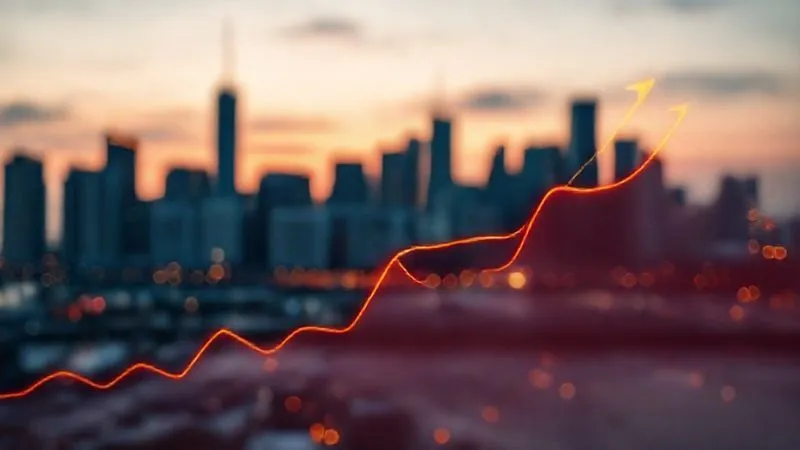 Photorealistic image of a vibrant, upward-trending line graph against a subtly blurred backdrop of a city skyline at dawn, symbolizing renewed growth and optimistic future. The graph has a clear, sharp focus, cinematic lighting, depth of field, 8K hyper-detailed, shot on a high-end DSLR. Photorealistic image of a vibrant, upward-trending line graph against a subtly blurred backdrop of a city skyline at dawn, symbolizing renewed growth and optimistic future. The graph has a clear, sharp focus, cinematic lighting, depth of field, 8K hyper-detailed, shot on a high-end DSLR.