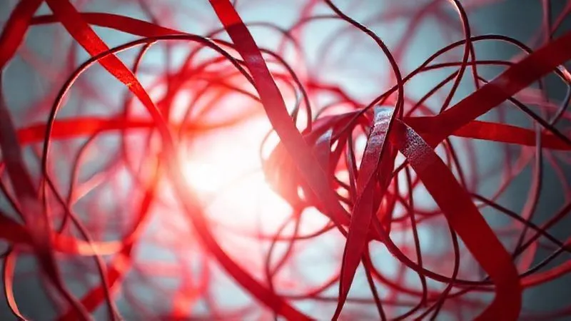 A photorealistic image of a tangled knot of red tape and digital wires, with a clear, glowing path emerging from the center, symbolizing complex Google guidelines and the possibility of finding clarity. Professional photography, 8K, cinematic lighting, sharp focus, depth of field, shot on a high-end DSLR.