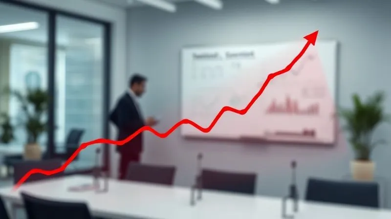 photorealistic, professional photography, 8K, cinematic lighting, sharp focus, depth of field, shot on a high-end DSLR, a dynamic line graph showing a sharp initial dip in a red line, followed by a steady and then accelerating upward curve, eventually surpassing the initial peak. The background is a blurred, modern office environment with a whiteboard displaying strategic notes, symbolizing a successful recovery from a challenge. photorealistic, professional photography, 8K, cinematic lighting, sharp focus, depth of field, shot on a high-end DSLR, a dynamic line graph showing a sharp initial dip in a red line, followed by a steady and then accelerating upward curve, eventually surpassing the initial peak. The background is a blurred, modern office environment with a whiteboard displaying strategic notes, symbolizing a successful recovery from a challenge.