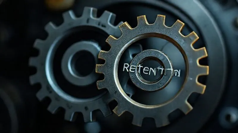 Two intertwined gears, one labeled 'Acquisition' and the other 'Retention', with the 'Retention' gear appearing larger, smoother, and more central, symbolizing its greater efficiency and power in driving business, photorealistic, 8K, cinematic lighting, sharp focus, depth of field, shot on a high-end DSLR. Two intertwined gears, one labeled 'Acquisition' and the other 'Retention', with the 'Retention' gear appearing larger, smoother, and more central, symbolizing its greater efficiency and power in driving business, photorealistic, 8K, cinematic lighting, sharp focus, depth of field, shot on a high-end DSLR.