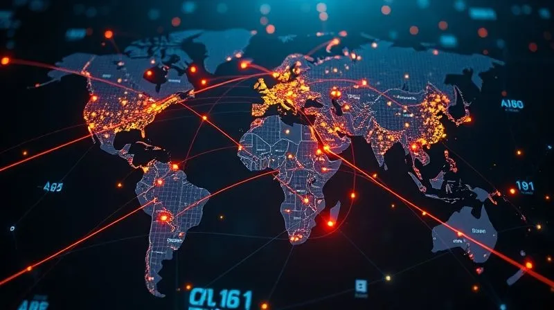 photorealistic, professional photography, 8K, cinematic lighting, sharp focus, depth of field, shot on a high-end DSLR of a complex network of glowing lines connecting various shipping hubs and customer locations on a digital world map, overlaid with real-time data points for package weights and shipping costs, illustrating dynamic logistics optimization. photorealistic, professional photography, 8K, cinematic lighting, sharp focus, depth of field, shot on a high-end DSLR of a complex network of glowing lines connecting various shipping hubs and customer locations on a digital world map, overlaid with real-time data points for package weights and shipping costs, illustrating dynamic logistics optimization.