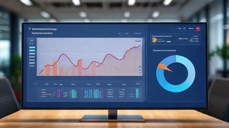 A photorealistic 3D dashboard displaying various customer churn metrics: a declining bar chart for churn rate, a rising line graph for customer lifetime value, and a pie chart showing churn reasons. The data points are clear and actionable, set against a professional, modern office backdrop. Professional photography, 8K, cinematic lighting, sharp focus on the dashboard, depth of field blurring the background, shot on a high-end DSLR.