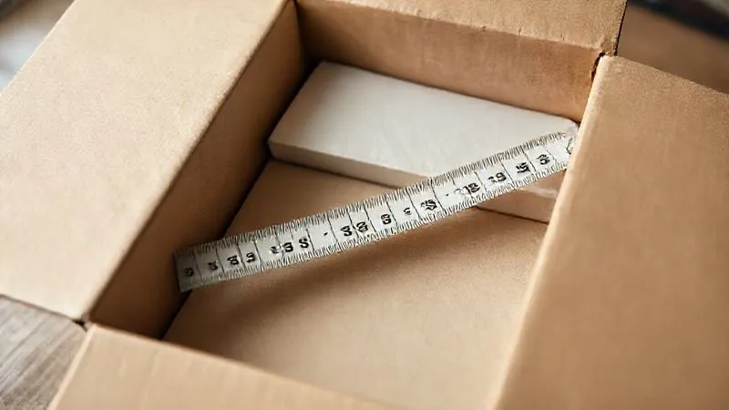 A photorealistic close-up of a neatly packed e-commerce box with minimal void space, demonstrating efficient use of space. A measuring tape is visible, highlighting dimensional weight considerations. Cinematic lighting, sharp focus on the packaging, depth of field blurring the background, 8K hyper-detailed, shot on a high-end DSLR. A photorealistic close-up of a neatly packed e-commerce box with minimal void space, demonstrating efficient use of space. A measuring tape is visible, highlighting dimensional weight considerations. Cinematic lighting, sharp focus on the packaging, depth of field blurring the background, 8K hyper-detailed, shot on a high-end DSLR.