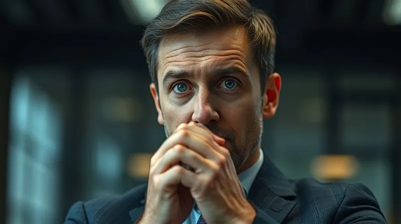 Photorealistic, professional photography, 8K, cinematic lighting, sharp focus, depth of field, shot on a high-end DSLR. A business executive, looking directly at the viewer with a sincere and empathetic expression, hands slightly clasped, conveying regret and responsibility. A soft, reassuring light illuminates their face, suggesting honesty and humility.