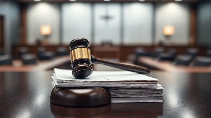 A photorealistic image of a gavel resting on a stack of legal documents, with a blurred background of a modern courtroom or arbitration chamber. The lighting is solemn and professional, highlighting the texture of the wood and paper, professional photography, 8K, cinematic lighting, sharp focus, depth of field, shot on a high-end DSLR A photorealistic image of a gavel resting on a stack of legal documents, with a blurred background of a modern courtroom or arbitration chamber. The lighting is solemn and professional, highlighting the texture of the wood and paper, professional photography, 8K, cinematic lighting, sharp focus, depth of field, shot on a high-end DSLR