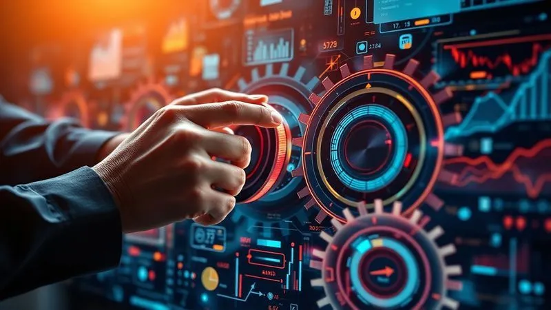Photorealistic, professional photography, 8K, cinematic lighting, sharp focus, depth of field, shot on a high-end DSLR. A dynamic, abstract representation of continuous improvement in HR, featuring interlocking gears and flowing data lines. Human hands are subtly interacting with digital interfaces, adjusting settings and analyzing metrics, symbolizing agile adaptation and strategic decision-making in a remote work context. The colors are vibrant yet professional, conveying innovation and progress. Photorealistic, professional photography, 8K, cinematic lighting, sharp focus, depth of field, shot on a high-end DSLR. A dynamic, abstract representation of continuous improvement in HR, featuring interlocking gears and flowing data lines. Human hands are subtly interacting with digital interfaces, adjusting settings and analyzing metrics, symbolizing agile adaptation and strategic decision-making in a remote work context. The colors are vibrant yet professional, conveying innovation and progress.