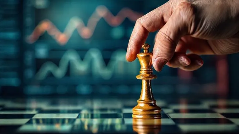 A photorealistic image of a hand placing a chess piece (a knight) onto a strategic square on a chessboard, with various financial charts and graphs subtly blurred in the background. The lighting is dramatic, highlighting the chess piece, conveying strategic financial planning and decisive action. 8K hyper-detailed, depth of field, professional photography. A photorealistic image of a hand placing a chess piece (a knight) onto a strategic square on a chessboard, with various financial charts and graphs subtly blurred in the background. The lighting is dramatic, highlighting the chess piece, conveying strategic financial planning and decisive action. 8K hyper-detailed, depth of field, professional photography.