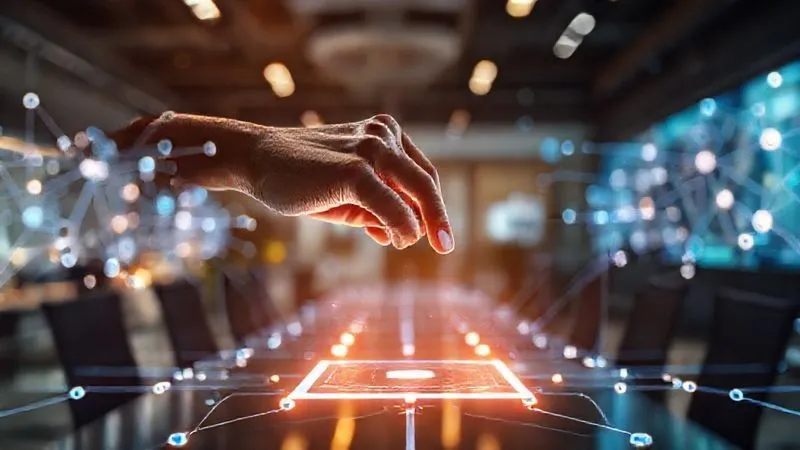 photorealistic, professional photography, 8K, cinematic lighting, sharp focus, depth of field, shot on a high-end DSLR. A sophisticated network of interconnected digital tools and platforms, represented by glowing nodes and data streams, forming a cohesive MarTech stack. In the center, a human hand delicately adjusts a setting on a holographic interface, symbolizing precision and control over automation. The background is a blurred, futuristic office environment, emphasizing technology and strategic operations. photorealistic, professional photography, 8K, cinematic lighting, sharp focus, depth of field, shot on a high-end DSLR. A sophisticated network of interconnected digital tools and platforms, represented by glowing nodes and data streams, forming a cohesive MarTech stack. In the center, a human hand delicately adjusts a setting on a holographic interface, symbolizing precision and control over automation. The background is a blurred, futuristic office environment, emphasizing technology and strategic operations.