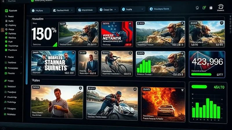 photorealistic, professional photography, 8K, cinematic lighting, sharp focus, depth of field, shot on a high-end DSLR, a sleek digital dashboard displaying various ad creative variations (different images, headlines, CTAs) with real-time performance metrics like CTR, conversion rate, and ROAS, arranged in a grid for easy comparison, highlighting winning creatives with green indicators. photorealistic, professional photography, 8K, cinematic lighting, sharp focus, depth of field, shot on a high-end DSLR, a sleek digital dashboard displaying various ad creative variations (different images, headlines, CTAs) with real-time performance metrics like CTR, conversion rate, and ROAS, arranged in a grid for easy comparison, highlighting winning creatives with green indicators.