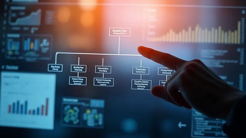 A photorealistic image of a decision tree diagram on a transparent screen, with a hand pointing to a 'Pivot' branch, surrounded by a subtle blur of data charts and user feedback forms. Professional photography, 8K, cinematic lighting, sharp focus on the decision tree, depth of field, shot on a high-end DSLR, symbolizing strategic decision-making in innovation.