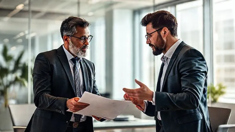 A photorealistic image of two diverse business professionals intensely discussing a complex project in a modern, sunlit conference room, focusing on shared understanding and problem-solving, not just cost. Professional photography, 8K, cinematic lighting, sharp focus, depth of field, shot on a high-end DSLR.