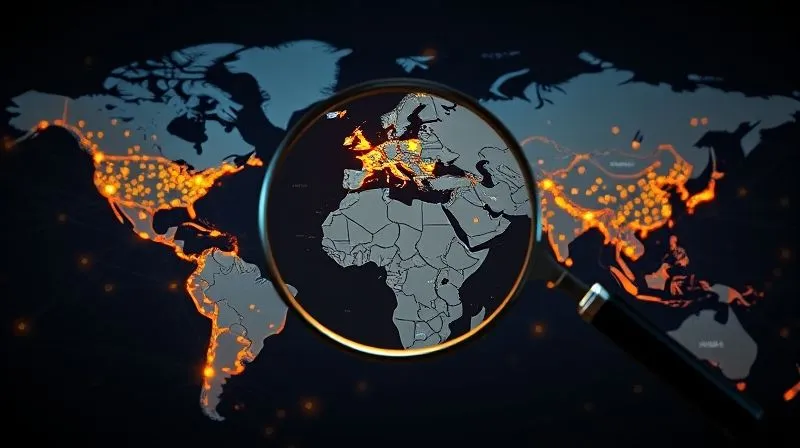 A photorealistic image of a complex global map with interconnected lines and glowing nodes, representing various data privacy regulations (GDPR, CCPA, HIPAA) and their overlapping jurisdictions. A magnifying glass highlights a specific country, emphasizing legal scrutiny. Cinematic lighting, sharp focus on the map, depth of field. 8K hyper-detailed. A photorealistic image of a complex global map with interconnected lines and glowing nodes, representing various data privacy regulations (GDPR, CCPA, HIPAA) and their overlapping jurisdictions. A magnifying glass highlights a specific country, emphasizing legal scrutiny. Cinematic lighting, sharp focus on the map, depth of field. 8K hyper-detailed.