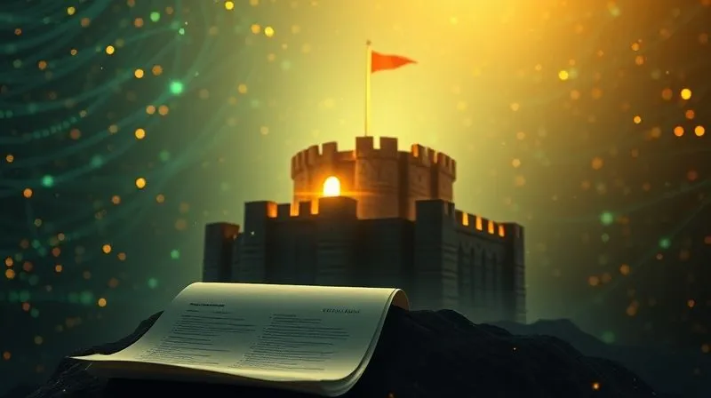 A photorealistic, professional photography image of a sturdy, modern digital fortress glowing with protective light, standing firm against a backdrop of swirling, fragmented data streams. The foreground features a legal document partially unfurled, symbolizing robust legal defense. Cinematic lighting, sharp focus on the fortress, depth of field. 8K hyper-detailed. A photorealistic, professional photography image of a sturdy, modern digital fortress glowing with protective light, standing firm against a backdrop of swirling, fragmented data streams. The foreground features a legal document partially unfurled, symbolizing robust legal defense. Cinematic lighting, sharp focus on the fortress, depth of field. 8K hyper-detailed.