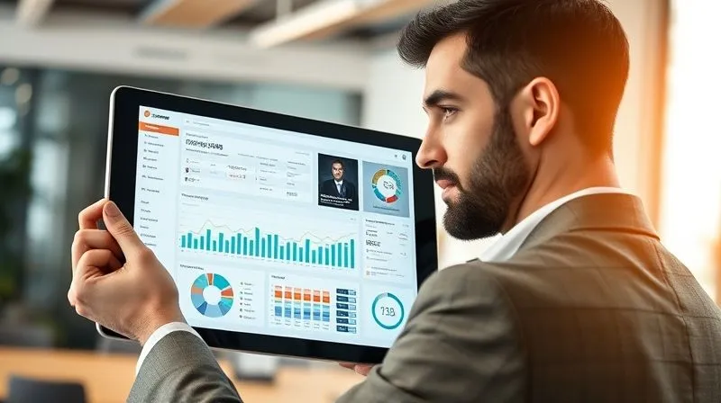 A photorealistic image of a professional looking at a tablet, displaying a personalized dashboard with relevant industry news, tailored content suggestions, and analytics specific to their business. The background is a modern, clean office. Professional photography, 8K, cinematic lighting, sharp focus on the tablet screen, depth of field blurring the background, shot on a high-end DSLR, conveying personalization and value delivery. A photorealistic image of a professional looking at a tablet, displaying a personalized dashboard with relevant industry news, tailored content suggestions, and analytics specific to their business. The background is a modern, clean office. Professional photography, 8K, cinematic lighting, sharp focus on the tablet screen, depth of field blurring the background, shot on a high-end DSLR, conveying personalization and value delivery.