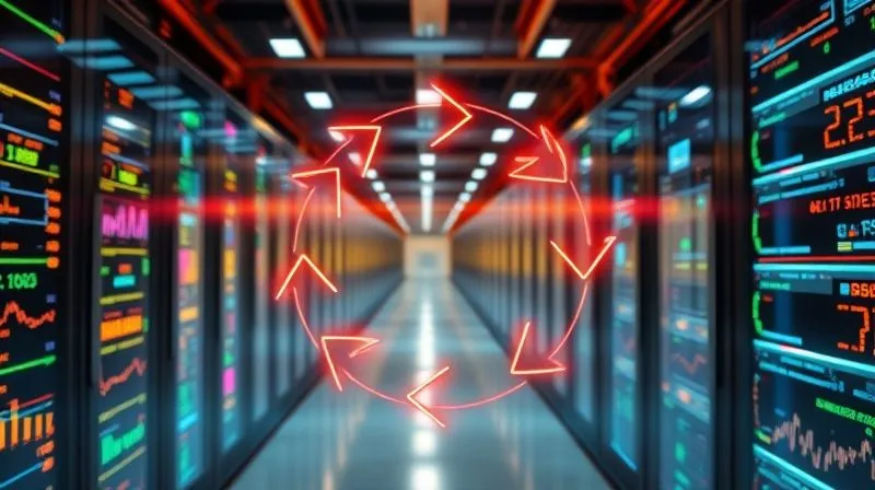 photorealistic, professional photography, 8K, cinematic lighting, sharp focus, depth of field, shot on a high-end DSLR, a cyclical diagram illustrated with glowing data streams, depicting a continuous feedback loop of data analysis, decision making, action, and outcome measurement, with arrows showing the flow, set against a backdrop of a bustling modern data center, conveying constant evolution and improvement. photorealistic, professional photography, 8K, cinematic lighting, sharp focus, depth of field, shot on a high-end DSLR, a cyclical diagram illustrated with glowing data streams, depicting a continuous feedback loop of data analysis, decision making, action, and outcome measurement, with arrows showing the flow, set against a backdrop of a bustling modern data center, conveying constant evolution and improvement.