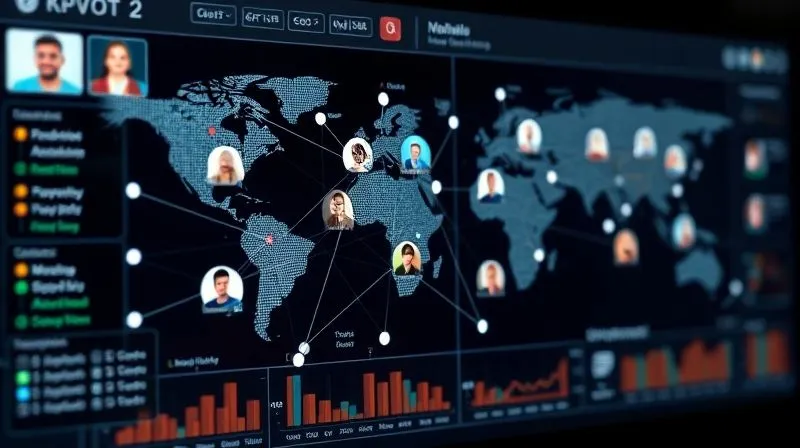 A photorealistic, professional image of a digital dashboard displaying various communication tools (e.g., video conferencing, project management software, chat applications) with lines connecting diverse global team members, symbolizing clear, structured communication flow. Cinematic lighting, sharp focus, depth of field, 8K, shot on a high-end DSLR.