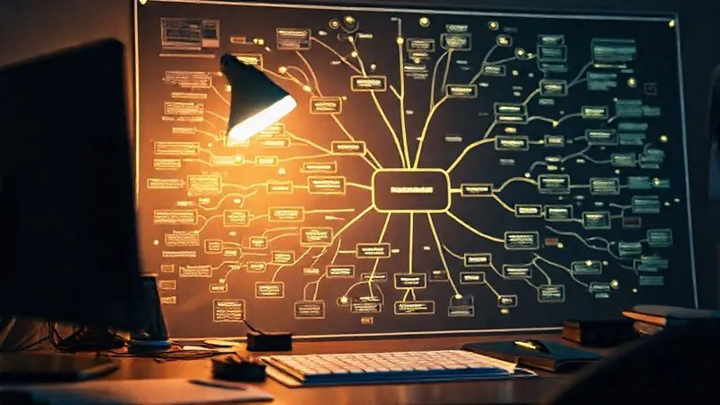 A photorealistic, professional photography, 8K, cinematic lighting, sharp focus, depth of field, shot on a high-end DSLR, of a strategic foresight expert's desk, displaying a complex, interconnected mind map of future scenarios, with glowing lines connecting various potential outcomes and drivers. The map is illuminated by a soft, ambient light, suggesting deep thought and strategic clarity amidst uncertainty. A photorealistic, professional photography, 8K, cinematic lighting, sharp focus, depth of field, shot on a high-end DSLR, of a strategic foresight expert's desk, displaying a complex, interconnected mind map of future scenarios, with glowing lines connecting various potential outcomes and drivers. The map is illuminated by a soft, ambient light, suggesting deep thought and strategic clarity amidst uncertainty.