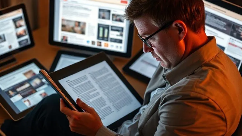 A photorealistic, professional photography shot of a person intently reading a digital legal journal on a tablet, surrounded by other tablets displaying news feeds and regulatory updates, symbolizing continuous learning and monitoring. Soft, focused lighting illuminates the tablet, depth of field blurs the background, 8K hyper-detailed. A photorealistic, professional photography shot of a person intently reading a digital legal journal on a tablet, surrounded by other tablets displaying news feeds and regulatory updates, symbolizing continuous learning and monitoring. Soft, focused lighting illuminates the tablet, depth of field blurs the background, 8K hyper-detailed.