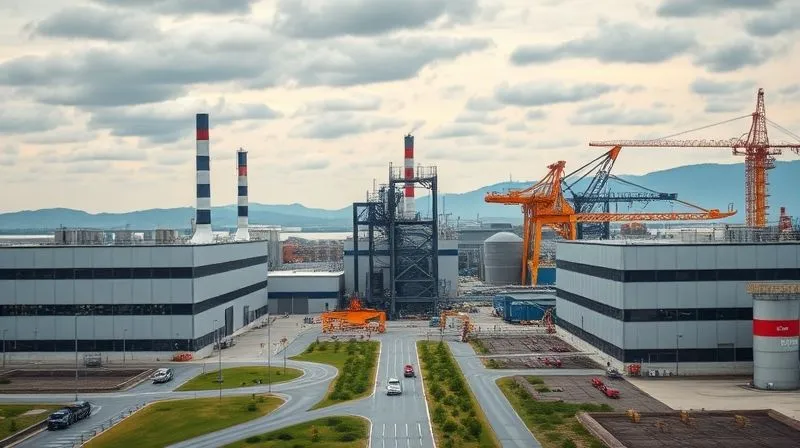 A photorealistic image showing three distinct factory buildings in different geographical settings: one in a modern, automated facility in a Western country (reshoring), one in a bustling industrial zone in a neighboring country (nearshoring), and one in a well-maintained facility in an allied nation (friend-shoring). The paths between them are clear and efficient. Professional photography, 8K, cinematic lighting, sharp focus on the factories, depth of field blurring the landscapes, shot on a high-end DSLR.