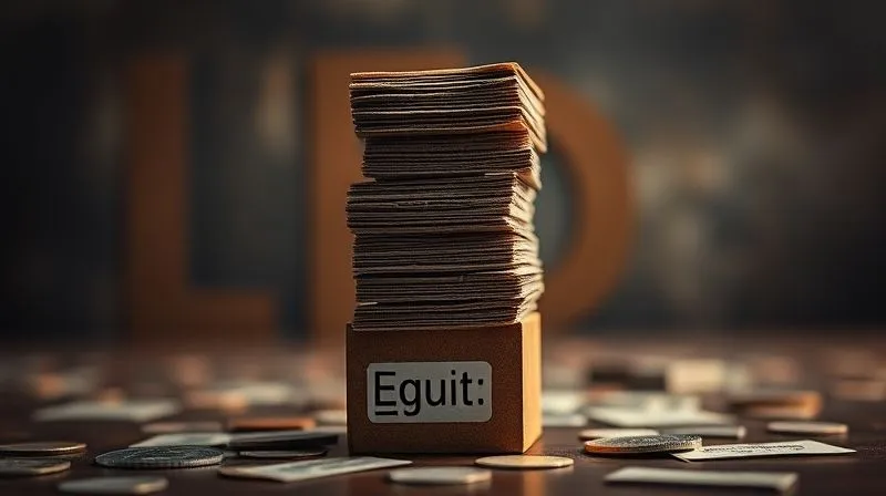 A photorealistic, professional photography, 8K, cinematic lighting, sharp focus, depth of field, shot on a high-end DSLR. Image of a precarious stack of heavy financial ledgers or blocks labeled 'Debt' teetering over a smaller, stable base labeled 'Equity'. The scene evokes tension and the urgent need for balance in corporate finance. A photorealistic, professional photography, 8K, cinematic lighting, sharp focus, depth of field, shot on a high-end DSLR. Image of a precarious stack of heavy financial ledgers or blocks labeled 'Debt' teetering over a smaller, stable base labeled 'Equity'. The scene evokes tension and the urgent need for balance in corporate finance.