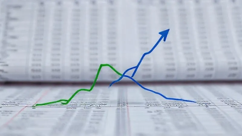 A photorealistic image depicting two distinct financial graphs, one green (NPV) and one blue (IRR), initially running parallel but then dramatically diverging at a critical decision point, creating a visual 'X' of conflict. Professional photography, 8K, cinematic lighting, sharp focus on the diverging lines, depth of field blurring a background of blurred spreadsheets, shot on a high-end DSLR. The mood is one of tension and uncertainty.