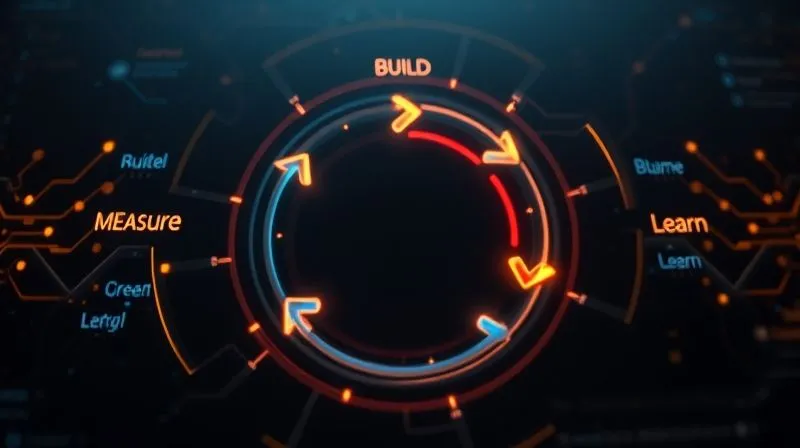 A photorealistic, abstract representation of a continuous feedback loop, with arrows flowing dynamically in a circular motion between concepts like "Build," "Measure," and "Learn," depicted with subtle glowing lines and interconnected nodes on a dark, futuristic interface, symbolizing constant iteration. Cinematic lighting, sharp focus on the central loop, depth of field, 8K hyper-detailed, professional photography, shot on a high-end DSLR. A photorealistic, abstract representation of a continuous feedback loop, with arrows flowing dynamically in a circular motion between concepts like "Build," "Measure," and "Learn," depicted with subtle glowing lines and interconnected nodes on a dark, futuristic interface, symbolizing constant iteration. Cinematic lighting, sharp focus on the central loop, depth of field, 8K hyper-detailed, professional photography, shot on a high-end DSLR.