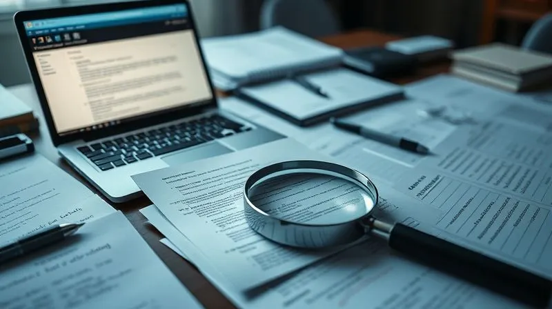 A photorealistic, professional photography, 8K, cinematic lighting, sharp focus, depth of field, shot on a high-end DSLR, image of a desk strewn with contracts, emails on a laptop screen, and handwritten notes, all organized but hinting at a complex legal situation. A magnifying glass rests on a key document. The atmosphere is serious and focused. A photorealistic, professional photography, 8K, cinematic lighting, sharp focus, depth of field, shot on a high-end DSLR, image of a desk strewn with contracts, emails on a laptop screen, and handwritten notes, all organized but hinting at a complex legal situation. A magnifying glass rests on a key document. The atmosphere is serious and focused.