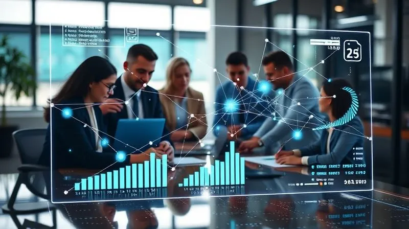 A photorealistic, professional photography, 8K, cinematic lighting, sharp focus, depth of field, shot on a high-end DSLR, depicting a futuristic, holographic financial dashboard floating above a desk. The dashboard displays intricate, interconnected nodes and glowing data streams, representing machine learning algorithms at work, analyzing vast datasets to predict financial outcomes. A diverse team of data scientists and financial analysts are collaborating in the background, looking engaged and focused. A photorealistic, professional photography, 8K, cinematic lighting, sharp focus, depth of field, shot on a high-end DSLR, depicting a futuristic, holographic financial dashboard floating above a desk. The dashboard displays intricate, interconnected nodes and glowing data streams, representing machine learning algorithms at work, analyzing vast datasets to predict financial outcomes. A diverse team of data scientists and financial analysts are collaborating in the background, looking engaged and focused.