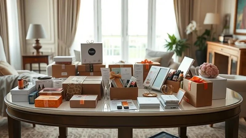 A photorealistic, professional photograph of a pristine, elegant living room table, but it's subtly overwhelmed with an array of luxury items from various subscription boxes, some still in their packaging, creating a sense of beautiful clutter and subtle anxiety. Soft, natural light highlights the textures, but the overall feeling is one of excess. Cinematic lighting, sharp focus on the overflowing items, depth of field blurring the background, 8K hyper-detailed, shot on a high-end DSLR. A photorealistic, professional photograph of a pristine, elegant living room table, but it's subtly overwhelmed with an array of luxury items from various subscription boxes, some still in their packaging, creating a sense of beautiful clutter and subtle anxiety. Soft, natural light highlights the textures, but the overall feeling is one of excess. Cinematic lighting, sharp focus on the overflowing items, depth of field blurring the background, 8K hyper-detailed, shot on a high-end DSLR.