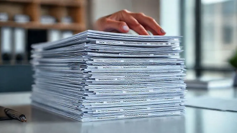 photorealistic, professional photography, 8K, cinematic lighting, sharp focus, depth of field, shot on a high-end DSLR, a hand meticulously organizing a stack of diverse legal documents, each labeled clearly, on a clean, modern desk, conveying thorough preparation and organization.