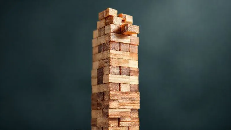 A photorealistic image of a towering, unstable Jenga block tower, with several blocks precariously removed and others being hastily added at the top. The blocks represent franchise units, and the instability signifies rapid, unproven expansion without a solid foundation. Cinematic lighting, sharp focus on the tower, depth of field blurring the background. 8K hyper-detailed. A photorealistic image of a towering, unstable Jenga block tower, with several blocks precariously removed and others being hastily added at the top. The blocks represent franchise units, and the instability signifies rapid, unproven expansion without a solid foundation. Cinematic lighting, sharp focus on the tower, depth of field blurring the background. 8K hyper-detailed.