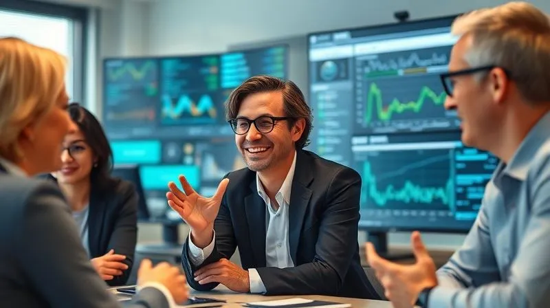 A photorealistic, professional photography, 8K, cinematic lighting, sharp focus, depth of field, shot on a high-end DSLR, of a diverse group of business professionals actively engaged in a lively online video conference, with visible chat bubbles and shared screens displaying complex data. One person is smiling and gesturing, indicating a successful interaction, while others listen intently, symbolizing meaningful B2B social media engagement.