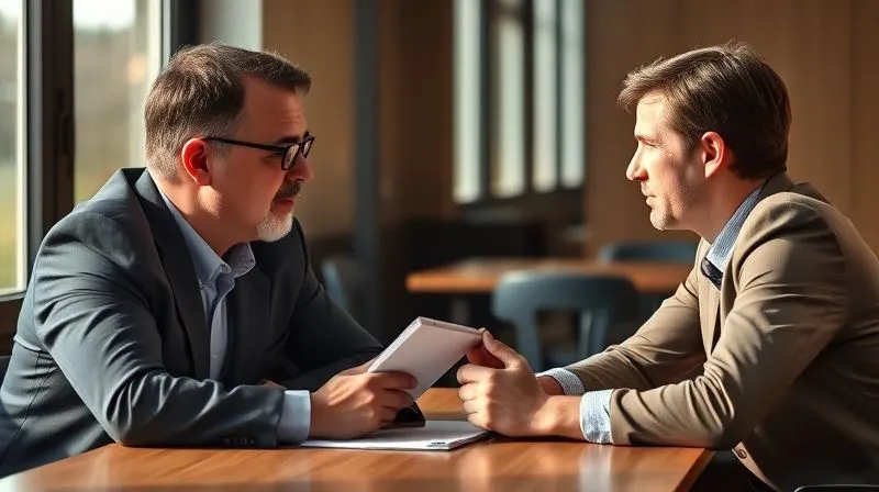 photorealistic, professional photography, 8K, cinematic lighting, sharp focus, depth of field, shot on a high-end DSLR. Two business professionals, a consultant and a franchisee, sitting across a table, leaning slightly forward, engaged in deep, empathetic conversation. The consultant is actively listening, notepad open, while the franchisee expresses concerns. Warm, natural light. Subtle signs of understanding and connection. photorealistic, professional photography, 8K, cinematic lighting, sharp focus, depth of field, shot on a high-end DSLR. Two business professionals, a consultant and a franchisee, sitting across a table, leaning slightly forward, engaged in deep, empathetic conversation. The consultant is actively listening, notepad open, while the franchisee expresses concerns. Warm, natural light. Subtle signs of understanding and connection.