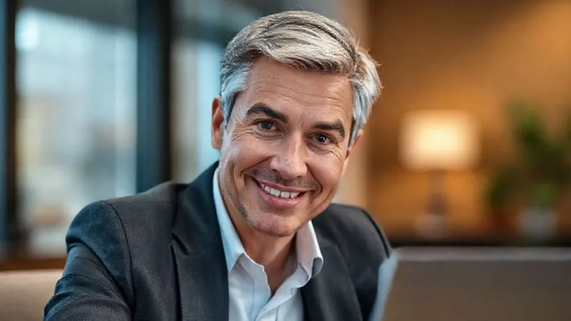 A professional business person on a video call, leaning forward slightly, making eye contact, with a calm and empathetic expression, demonstrating active listening. The background is a blurred, tasteful office setting. Photorealistic, professional photography, 8K, cinematic lighting, sharp focus, depth of field, shot on a high-end DSLR. A professional business person on a video call, leaning forward slightly, making eye contact, with a calm and empathetic expression, demonstrating active listening. The background is a blurred, tasteful office setting. Photorealistic, professional photography, 8K, cinematic lighting, sharp focus, depth of field, shot on a high-end DSLR.
