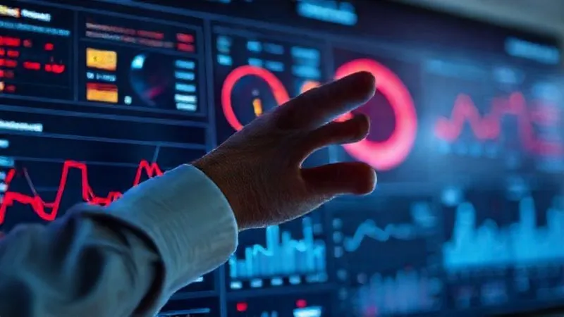 A photorealistic image of a digital dashboard displaying critical project metrics in red, indicating a crisis, with a project manager's hand hovering over it, cinematic lighting, sharp focus, depth of field, 8K hyper-detailed, shot on a high-end DSLR. A photorealistic image of a digital dashboard displaying critical project metrics in red, indicating a crisis, with a project manager's hand hovering over it, cinematic lighting, sharp focus, depth of field, 8K hyper-detailed, shot on a high-end DSLR.