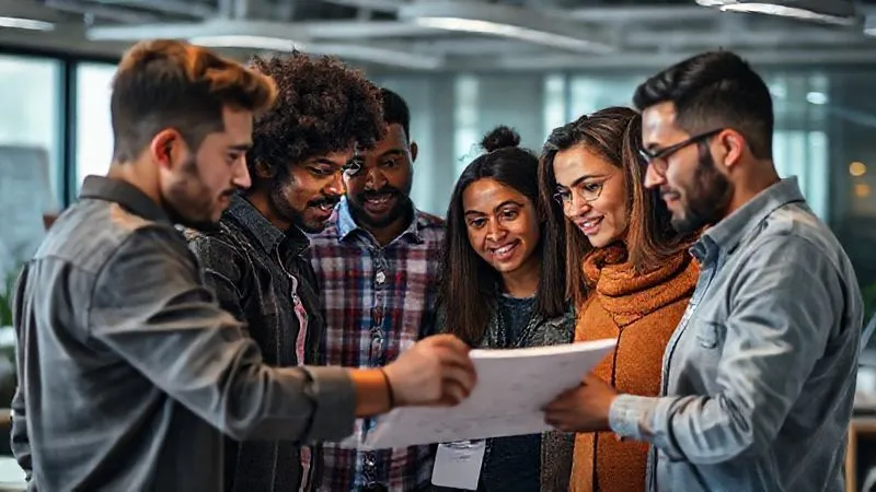 A photorealistic image of a diverse project team, huddled together around a whiteboard, intensely collaborating and problem-solving, with determined expressions, cinematic lighting, sharp focus on their faces, depth of field blurring the background office, 8K hyper-detailed, shot on a high-end DSLR. A photorealistic image of a diverse project team, huddled together around a whiteboard, intensely collaborating and problem-solving, with determined expressions, cinematic lighting, sharp focus on their faces, depth of field blurring the background office, 8K hyper-detailed, shot on a high-end DSLR.