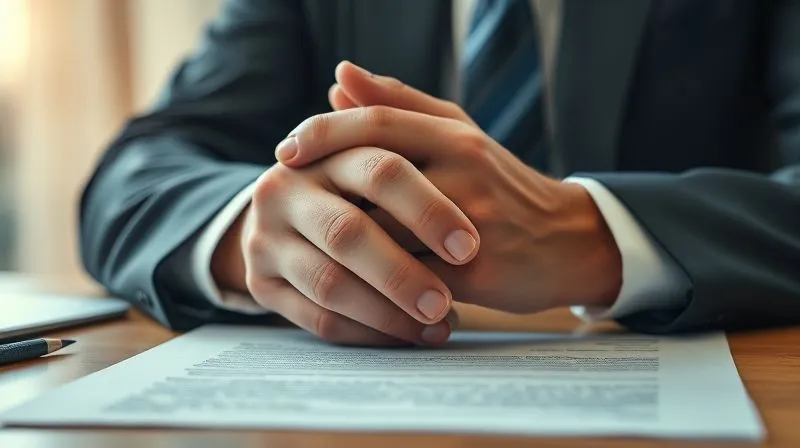 photorealistic, professional photography, 8K, cinematic lighting, sharp focus, depth of field, shot on a high-end DSLR, a close-up of a senior lawyer's hands, clasped thoughtfully on a desk, with a blurred, official-looking document in front of them, conveying a moment of serious contemplation and careful consideration of a legal challenge. photorealistic, professional photography, 8K, cinematic lighting, sharp focus, depth of field, shot on a high-end DSLR, a close-up of a senior lawyer's hands, clasped thoughtfully on a desk, with a blurred, official-looking document in front of them, conveying a moment of serious contemplation and careful consideration of a legal challenge.