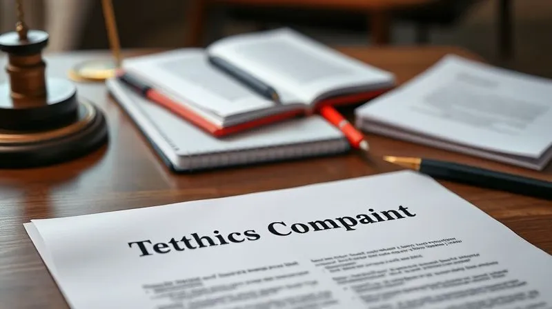 photorealistic, professional photography, 8K, cinematic lighting, sharp focus, depth of field, shot on a high-end DSLR, a neatly organized desk with legal pads, pens, and a well-structured document titled 'Response to Ethics Complaint', conveying meticulous preparation and strategic legal writing. photorealistic, professional photography, 8K, cinematic lighting, sharp focus, depth of field, shot on a high-end DSLR, a neatly organized desk with legal pads, pens, and a well-structured document titled 'Response to Ethics Complaint', conveying meticulous preparation and strategic legal writing.