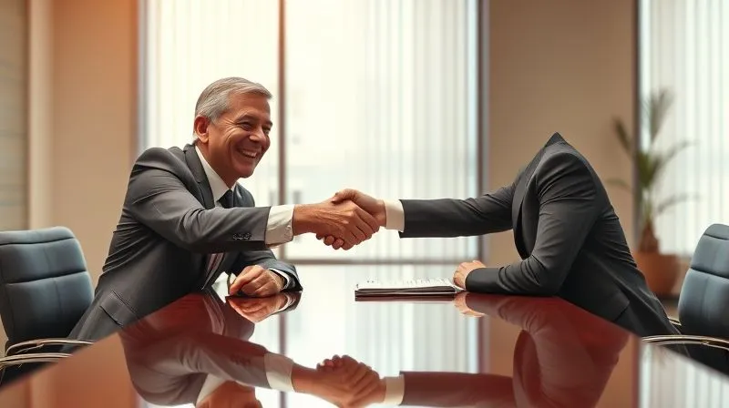 photorealistic, professional photography, 8K, cinematic lighting, sharp focus, depth of field, shot on a high-end DSLR, a senior lawyer shaking hands with a client across a polished desk, both smiling genuinely, conveying trust being rebuilt and professional relationships being strengthened, warm and inviting light. photorealistic, professional photography, 8K, cinematic lighting, sharp focus, depth of field, shot on a high-end DSLR, a senior lawyer shaking hands with a client across a polished desk, both smiling genuinely, conveying trust being rebuilt and professional relationships being strengthened, warm and inviting light.