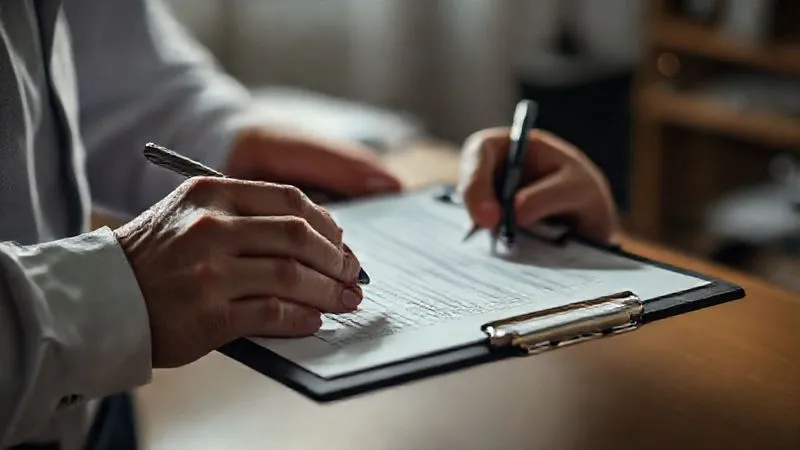 photorealistic, professional photography, 8K, cinematic lighting, sharp focus, depth of field, shot on a high-end DSLR. An HR professional's hands meticulously organizing FMLA documents, with a clipboard and pen ready. The lighting highlights the importance of paperwork and clear processes. photorealistic, professional photography, 8K, cinematic lighting, sharp focus, depth of field, shot on a high-end DSLR. An HR professional's hands meticulously organizing FMLA documents, with a clipboard and pen ready. The lighting highlights the importance of paperwork and clear processes.