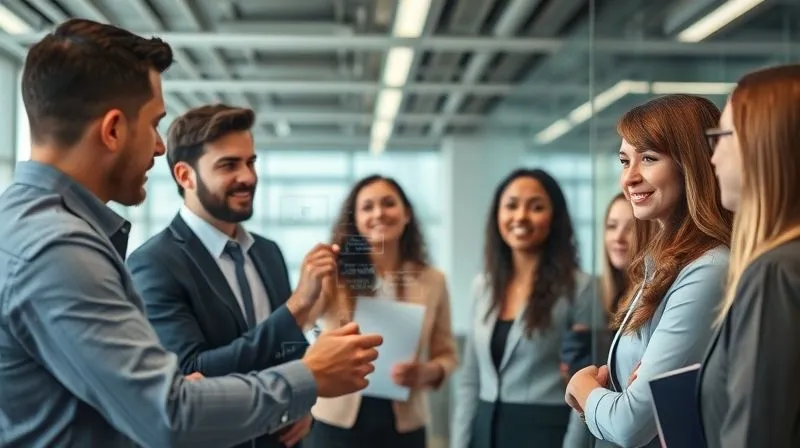 A photorealistic image of a diverse group of business professionals engaged in a collaborative workshop, brainstorming solutions on a glass board, with a focus on communication and strategy. Professional photography, 8K, cinematic lighting, sharp focus on the group, depth of field blurring the modern office background, shot on a high-end DSLR. A photorealistic image of a diverse group of business professionals engaged in a collaborative workshop, brainstorming solutions on a glass board, with a focus on communication and strategy. Professional photography, 8K, cinematic lighting, sharp focus on the group, depth of field blurring the modern office background, shot on a high-end DSLR.