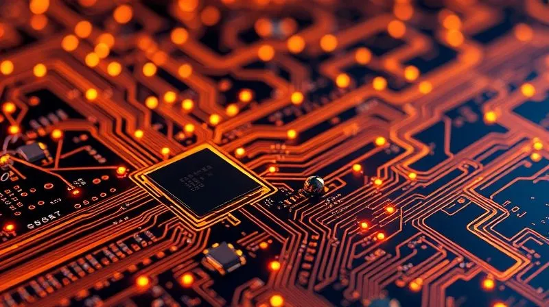 A photorealistic, professional photography, 8K, cinematic lighting, sharp focus, depth of field, shot on a high-end DSLR. An intricate, glowing digital circuit board with data flowing smoothly and efficiently through optimized pathways. In the background, a similar but tangled and inefficient circuit board is struggling with bottlenecks and errors. Emotion: precision, seamless flow, superior performance.