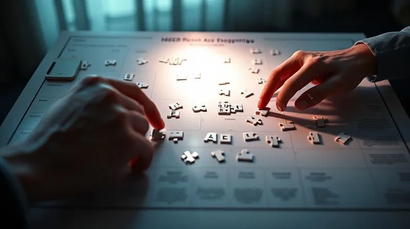 photorealistic, professional photography, 8K, cinematic lighting, sharp focus, depth of field, shot on a high-end DSLR, a strategic roadmap laid out on a table, illuminated by a single beam of light, with small, distinct pieces representing different recovery phases and resources, hands (slightly out of focus) are meticulously moving pieces, symbolizing precise planning and execution.