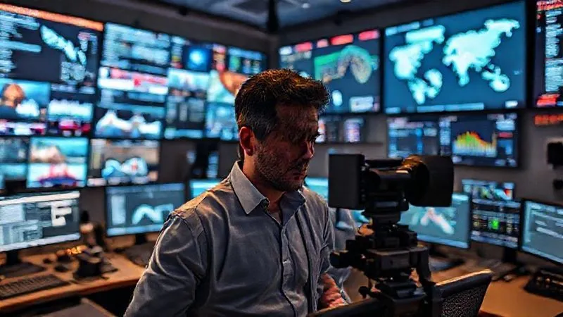 photorealistic, professional photography, 8K, cinematic lighting, sharp focus, depth of field, shot on a high-end DSLR. A busy control room with multiple screens displaying real-time data visualizations of social media sentiment, news feeds from various global regions, and brand mentions. A data analyst in the foreground is intently monitoring the feedback, symbolizing continuous global brand monitoring and adaptation. photorealistic, professional photography, 8K, cinematic lighting, sharp focus, depth of field, shot on a high-end DSLR. A busy control room with multiple screens displaying real-time data visualizations of social media sentiment, news feeds from various global regions, and brand mentions. A data analyst in the foreground is intently monitoring the feedback, symbolizing continuous global brand monitoring and adaptation.