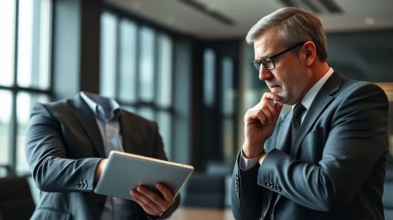 A photorealistic image of two business partners in a modern, well-lit conference room, engaged in a serious but professional discussion. One partner is pointing to data on a tablet, while the other listens intently, hand on chin. The atmosphere is tense but respectful, with clear communication. Cinematic lighting, sharp focus on the individuals, depth of field blurring the background. 8K hyper-detailed, professional photography. A photorealistic image of two business partners in a modern, well-lit conference room, engaged in a serious but professional discussion. One partner is pointing to data on a tablet, while the other listens intently, hand on chin. The atmosphere is tense but respectful, with clear communication. Cinematic lighting, sharp focus on the individuals, depth of field blurring the background. 8K hyper-detailed, professional photography.