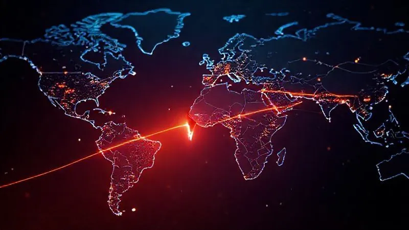 A photorealistic abstract representation of global supply chains connecting different continents, with glowing lines representing trade routes. One line is broken and several new, stronger lines are forming to replace it. Professional photography, 8K, cinematic lighting, sharp focus, depth of field, shot on a high-end DSLR. A photorealistic abstract representation of global supply chains connecting different continents, with glowing lines representing trade routes. One line is broken and several new, stronger lines are forming to replace it. Professional photography, 8K, cinematic lighting, sharp focus, depth of field, shot on a high-end DSLR.