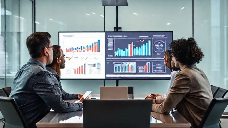 A photorealistic image of a diverse group of business professionals in a modern meeting room, intensely discussing charts and graphs on a large screen, symbolizing strategic planning and risk assessment. Professional photography, 8K, cinematic lighting, sharp focus, depth of field, shot on a high-end DSLR. A photorealistic image of a diverse group of business professionals in a modern meeting room, intensely discussing charts and graphs on a large screen, symbolizing strategic planning and risk assessment. Professional photography, 8K, cinematic lighting, sharp focus, depth of field, shot on a high-end DSLR.